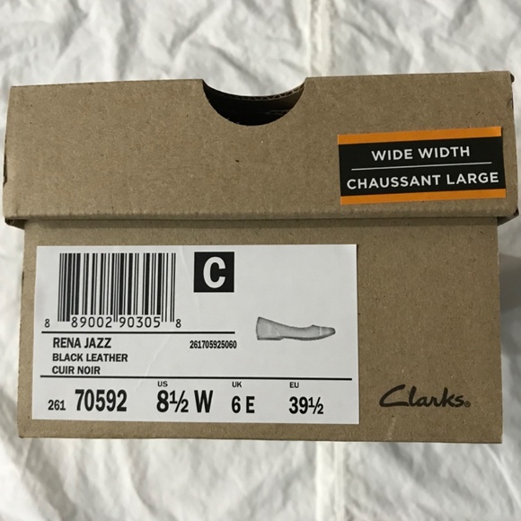 Clarks Leather Rena Jazz Flat Shoes Black Women's Size 8.5 W Contour Cushion - Picture 8 of 9